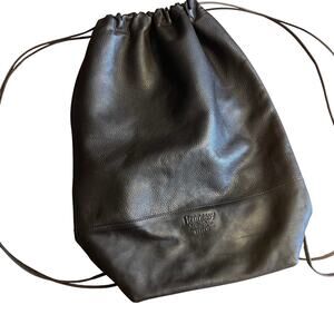 HENNESSY Privilege & BUSCEMI RARE Leather Drawstring Large Bag in Brow Leather